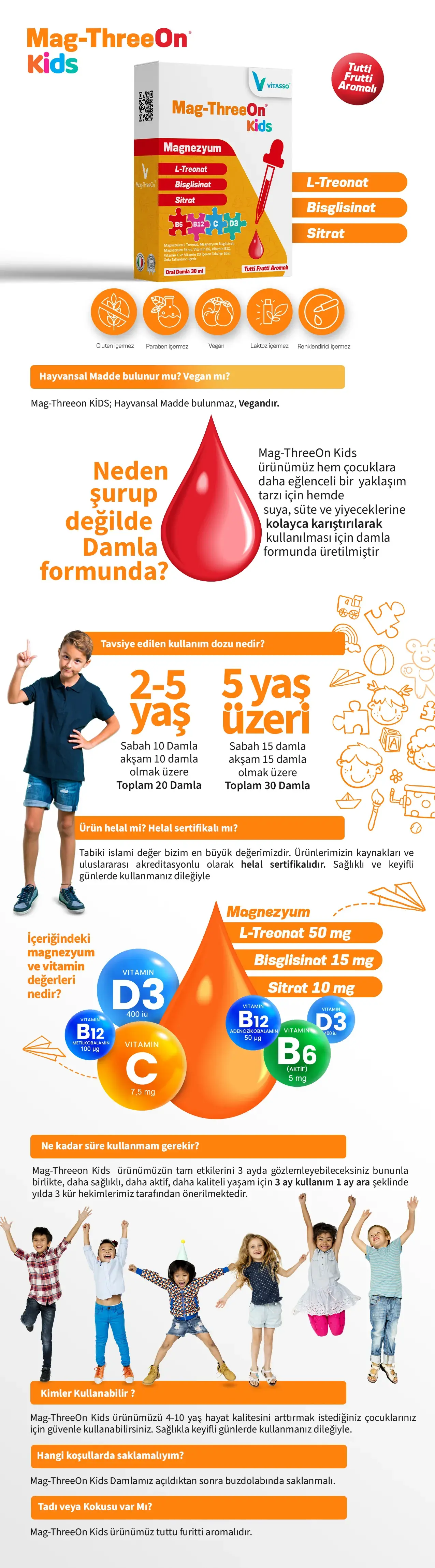 2'li MAG-THREEON KİDS 30 ML DAMLA (MANYETİK TABLET HEDİYELİ)