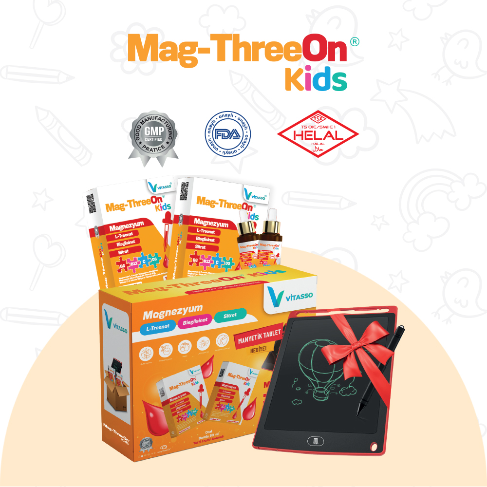 2'li MAG-THREEON KİDS 30 ML DAMLA (MANYETİK TABLET HEDİYELİ)